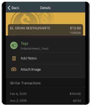 Banno transaction view